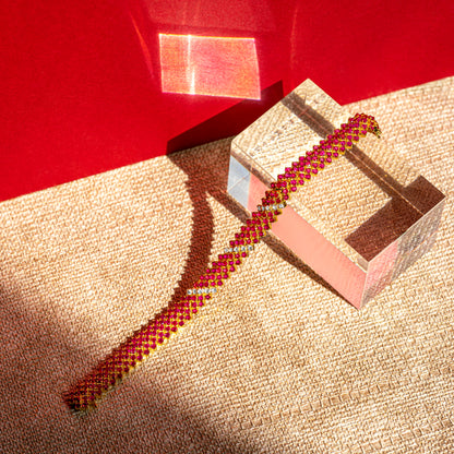 Ruby and Diamond 18 Carat Yellow Gold Bracelet