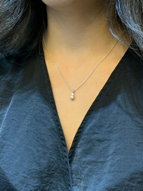 0.80 Carat Fancy Brown Diamond 18 Carat White Gold Two-Stone Pendant