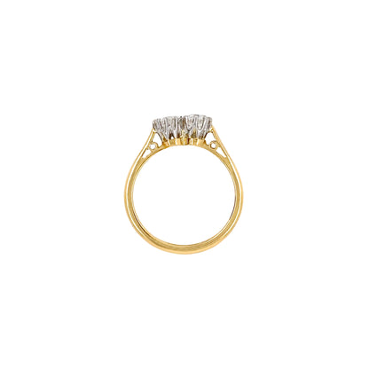 Round Brilliant Cut Diamond 18K Yellow Gold & Platinum Two-Stone Engagement Ring