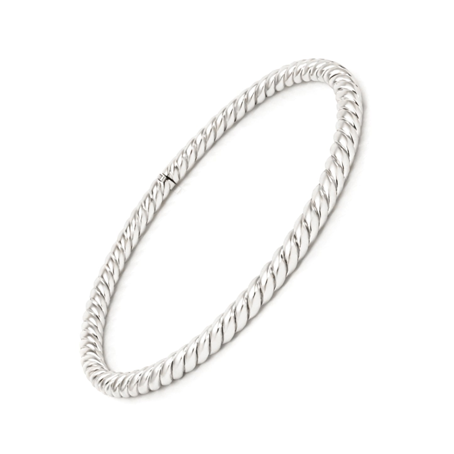 Italian 18 Carat White Gold Rope Twist Bangle Bracelet