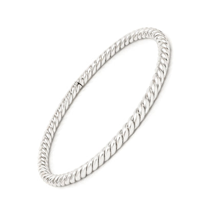 Italian 18 Carat White Gold Rope Twist Bangle Bracelet