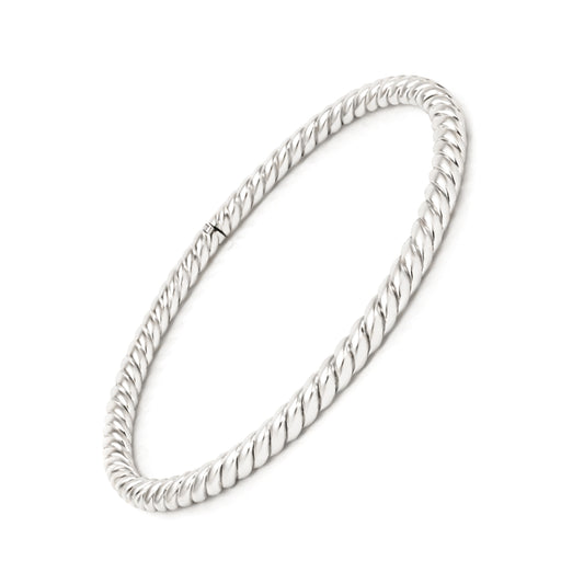 Italian 18 Carat White Gold Rope Twist Bangle Bracelet